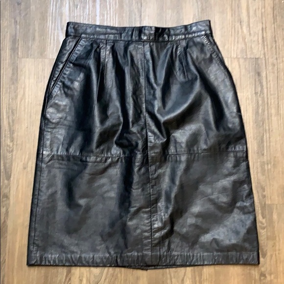 Vintage Leather Skirt - Picture 1 of 8